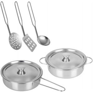 Afbeelding van Metalen Speelgoed Pannenset - Pannen Set - Keukengerei voor Speelkeuken - 6 delig - Metaal - 6179 cc12 41c3