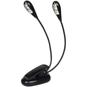 Afbeelding van Draadloze Leeslamp met clip - Boek Verlichting - Bureaulamp met LED Verlichting en Klem - Dubbel Leeslampje -