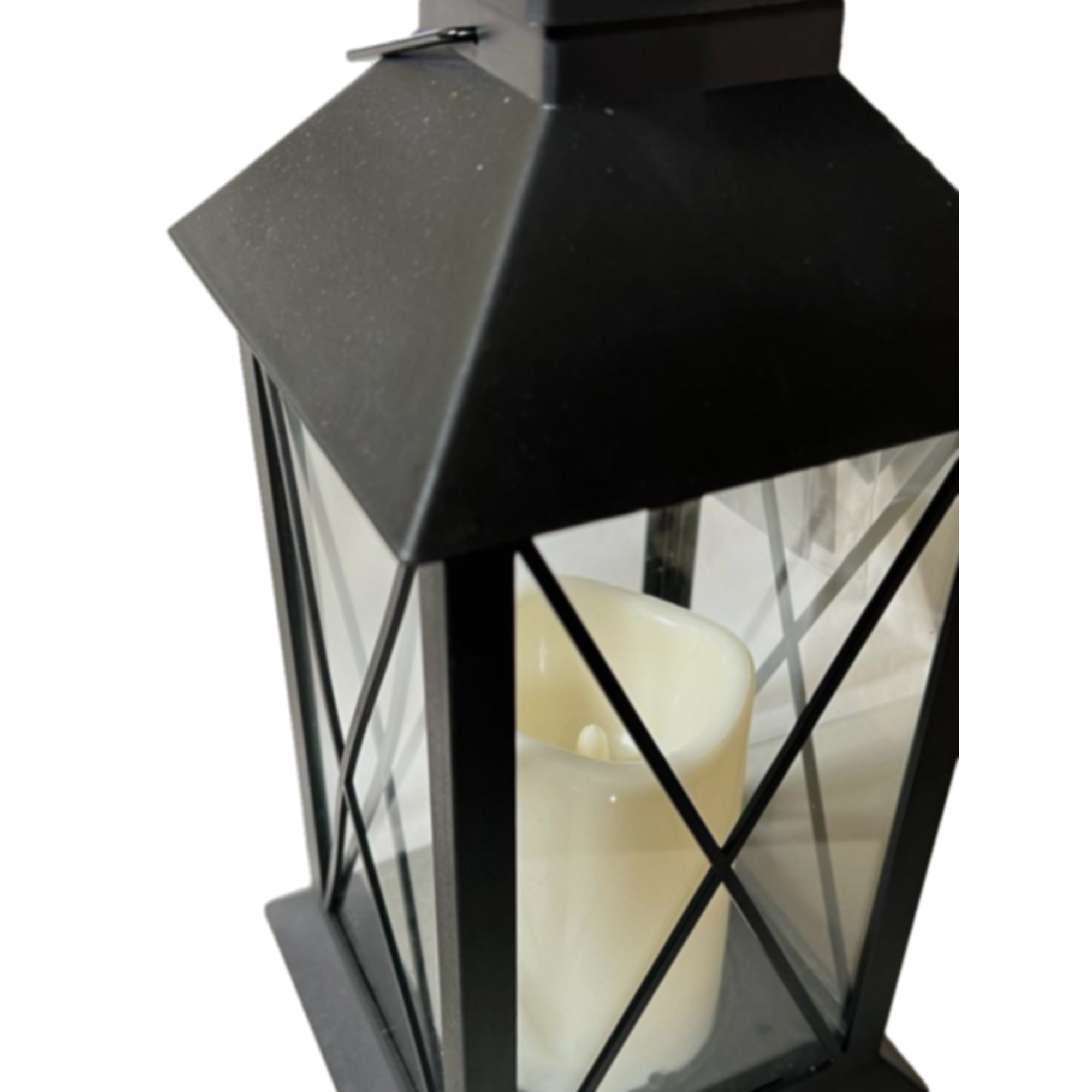 Afbeelding van Landelijke Tuin Lantaarn met LED Kaars Solar - Windlicht op Zonne-Energie - Tafellamp voor Buiten met