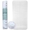 Afbeelding van HSXL - Antislipmat - 88x40CM - Incl. Netspons - Antislip Douchemat / Badmat Wit met Zuignappen – Mat voor