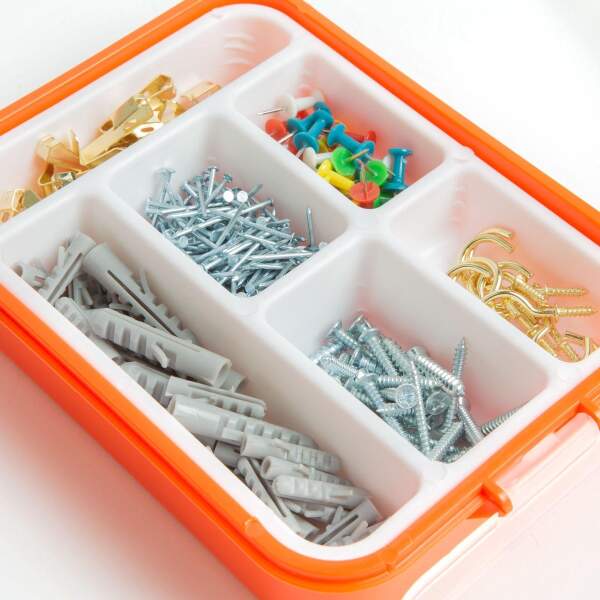 Afbeelding van Handy - Assortimentsdoos - Schroeven, Nagels, Pluggen, Schilderijhaakjes, Schroefhaken, Bordpunaises - 266