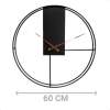 Afbeelding van HSXL - 60cm Grote Stille Wandklok Landelijk en Industrieel uit Zwart Metaal met Houten Wijzers - Groot - 60