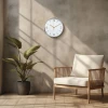 Afbeelding van Family Pound - 25cm Wandklok met stil Uurwerk - Wit /Rose Goud - HSM004 - Analoog - Klok - Moderne Stille