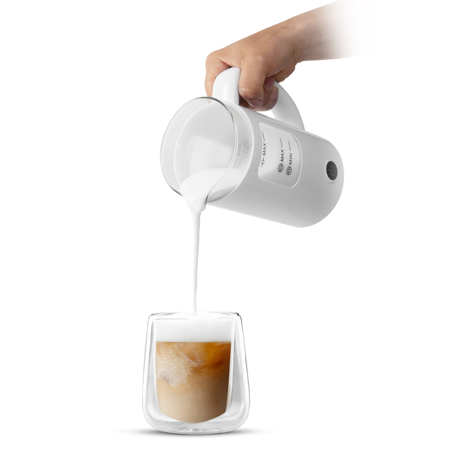 Afbeelding van Bewello - Electrische Melkopschuimer - 400ML - 550W - 230V - Koud of Warm Schuim & Verwarmen Cacao - 683d