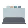 Afbeelding van Bewello - 4-delige Snijplankenset met Houder in Grijs, Beige, Blauw en Groen - Snijplank Kunststof - 6860