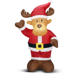 Afbeelding van Kerstverlichting Buiten op Netstroom - Opblaasbare Rendier met 3x witte LED verlichting - 135cm - IP44