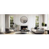 Afbeelding van HSXL - Spiegels - Luxe Ronde Spiegel Zwart - 60 cm Groot - Grote Wandspiegel 60cm Rond met Zwarte Rand -