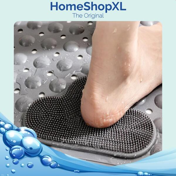 Afbeelding van HSXL - Antislipmat - 70x40CM - Incl. Netspons - Antislip Douchemat / Badmat Grijs *Massage door