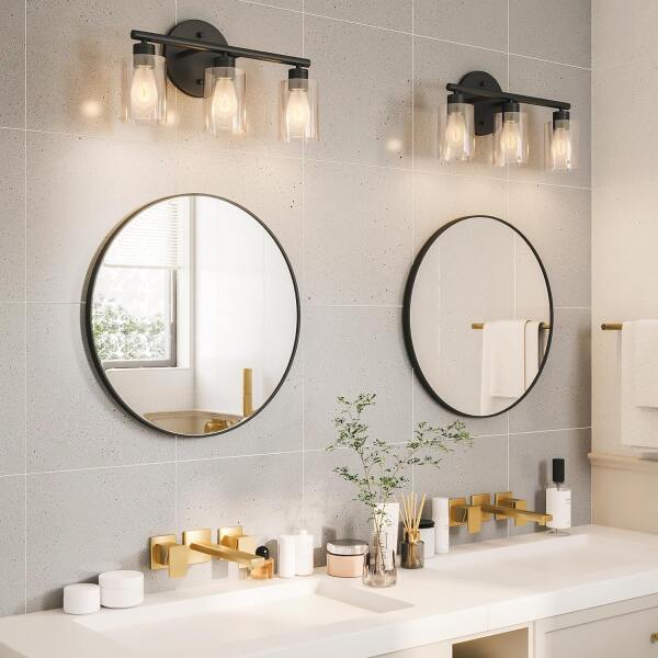 Afbeelding van HSXL - Spiegels - Luxe Ronde Spiegel Zwart - 60 cm Groot - Grote Wandspiegel 60cm Rond met Zwarte Rand -