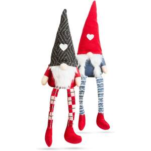 Afbeelding van Kerstdecoratie voor binnen - Kabouter Gnome Dwerg - 2 Stuks - 50cm - Groot - Gnomes - Kerstkabouter - 6d5b
