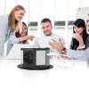 Afbeelding van DELIGHT - Inbouw Pop-Up Tafelblad Stekkerdoos met 2x USB en 3 Stopcontacten - Zwart - Lage inbouwdiepte -