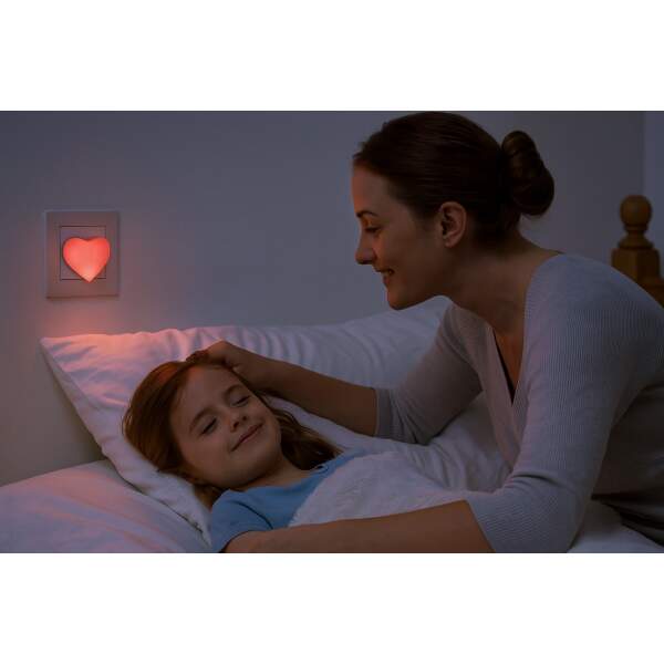 Afbeelding van Nachtlampje voor Kinderen - Kind Stopcontact Hart Lamp - Stopcontact Lampje Meisje - Babykamer en Kinderkamer