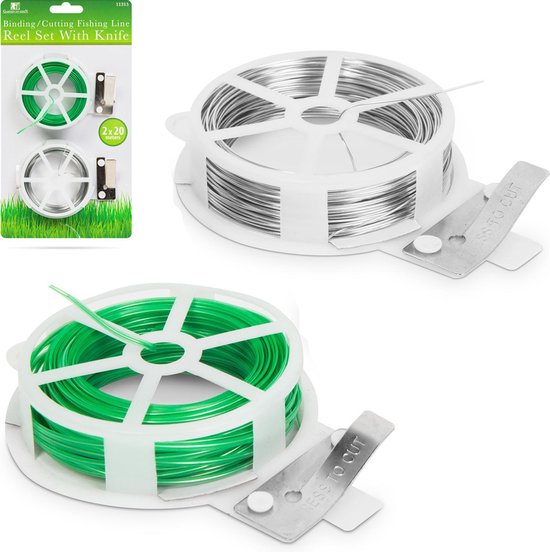 Afbeelding van Garden of Eden - Groen Binddraad Ijzer voor Planten en Bloemen - 2 x Rol - 40 meter - Ijzerdraad