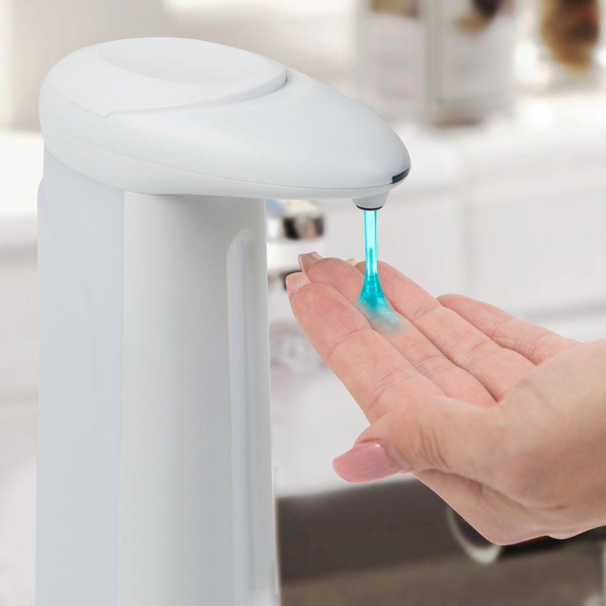 Afbeelding van Vog&Arths - Automatische Zeepdispenser met Sensor - Zeeppompje - Wit - Automatische Zeep pomp - 350ML -