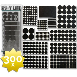 Afbeelding van 300x N'JOY LIFE Premium Viltjes Stoelpoten - Zwart - Zelfklevend Anti Kras Meubelvilt voor Meubels - 300