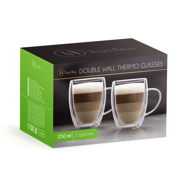Afbeelding van Vog&Arths - Dubbelwandige Glazen - Theeglazen - 350 ml - 2 stuks - Latte Macchiato / Cappucino Glazen -