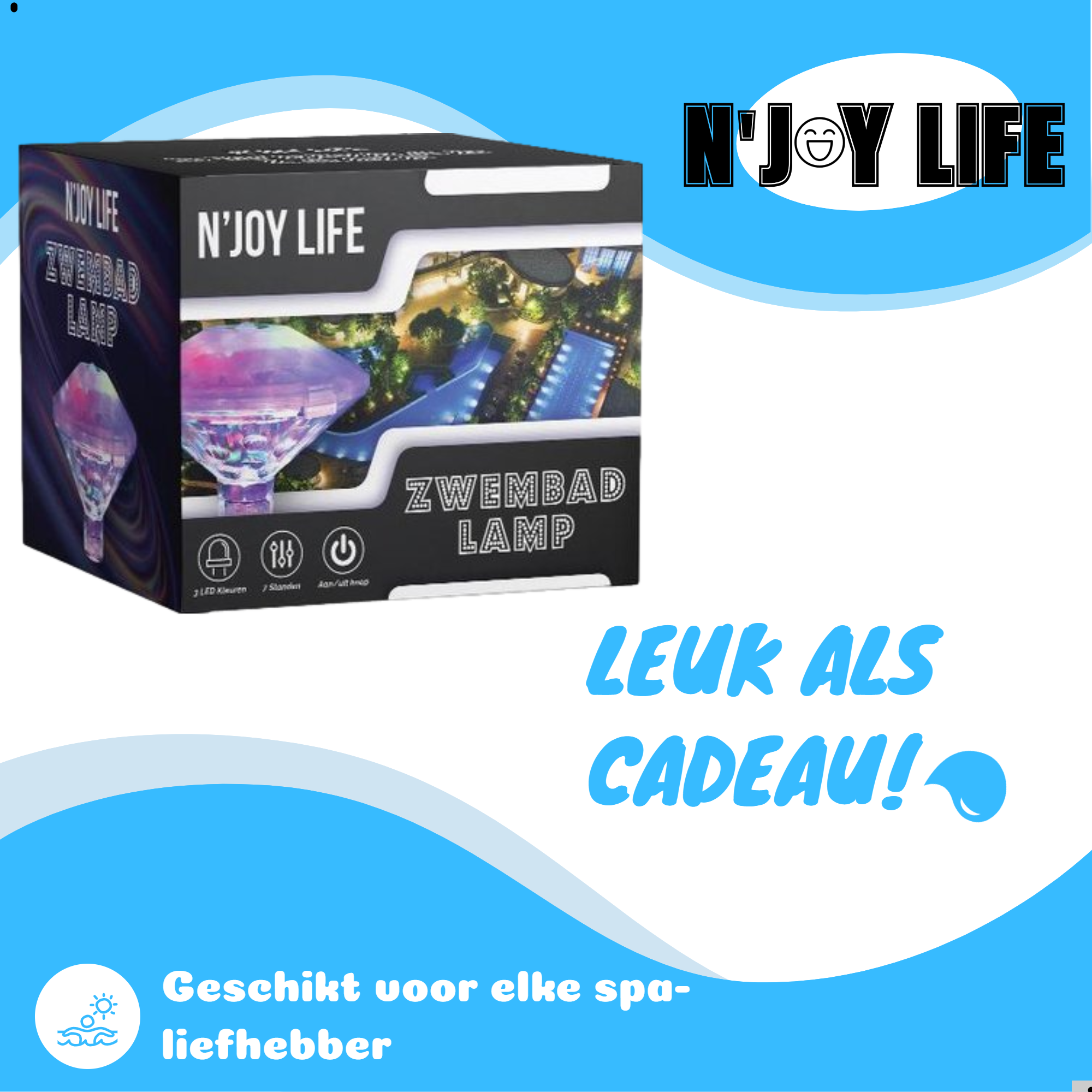 Afbeelding van N'JOY LIFE Zwembad Lamp Drijvend - Zwembadverlichting - Disco Lamp - Bad accessoires - Onderwater en
