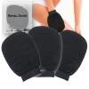 Afbeelding van 3x Sensu Scrub Handschoen - 3 stuks - Zwart - Washand Exfoliating Glove - Kessa Hammam Washandje - BPK - 71fd
