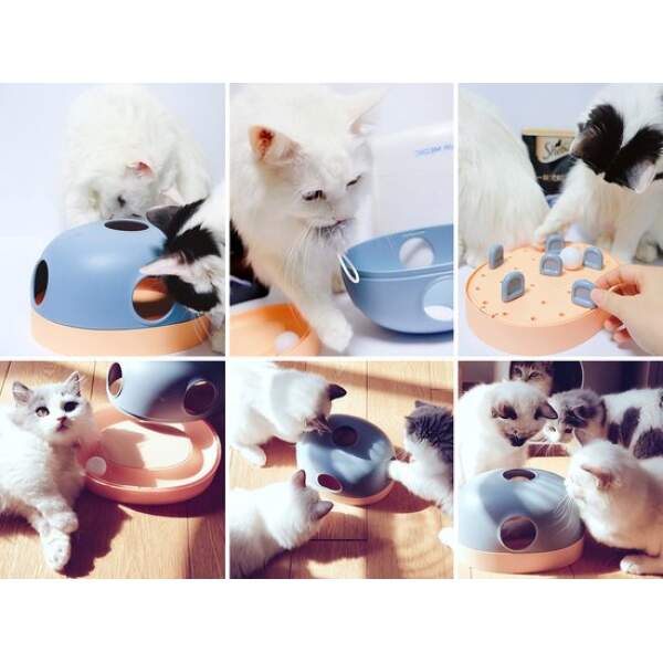 Afbeelding van 3-in-1 Interactief Kattenspeelgoed - Food Maze - Voederpuzzel - Blauw / Roze - 7497 219c 467e ad4a