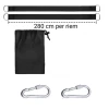 Afbeelding van HSXL Hangmat Ophangsysteem EXTRA LANG - 2x Nylonband 280cm lang (dubbelgeslagen 140cm) - 2x Karabijnhaak -