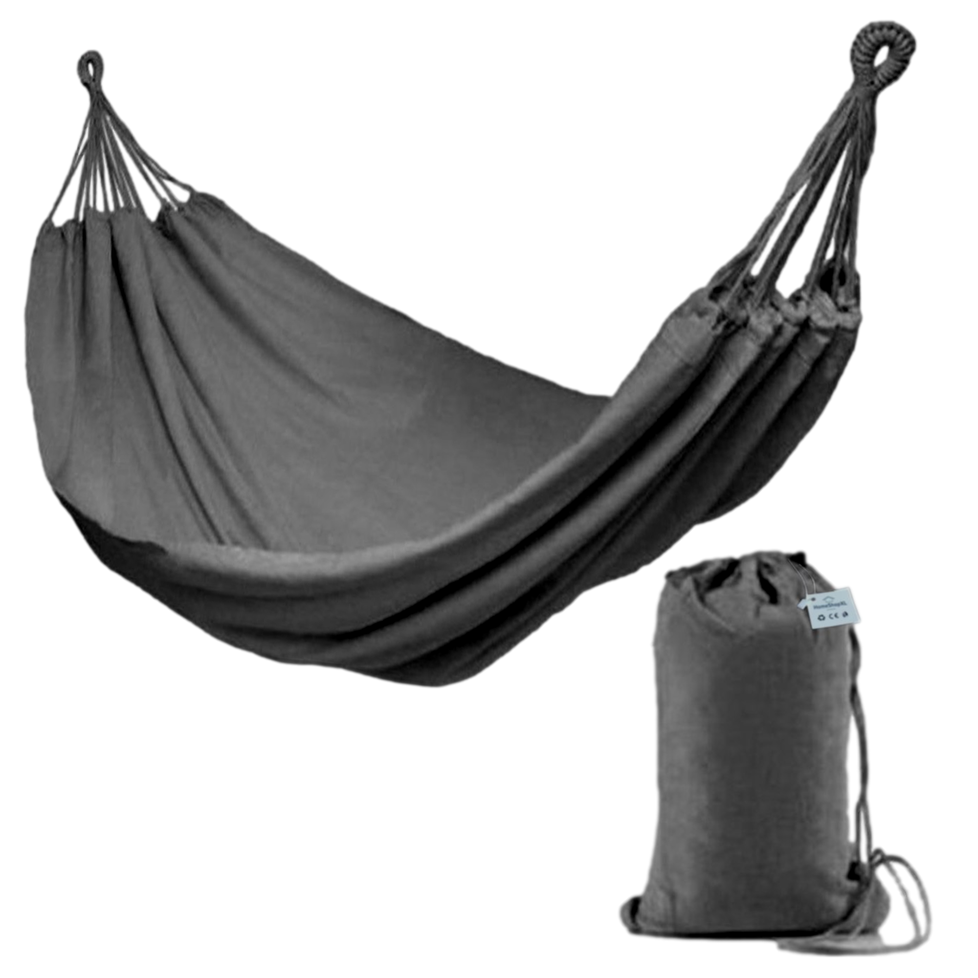 Afbeelding van HSXL Dubbele Hangmat Grijs - 1 of 2 Persoons - Lig Oppervlak 190x150cm - Lengte 260cm - 77e5 522a 4cdc acb1