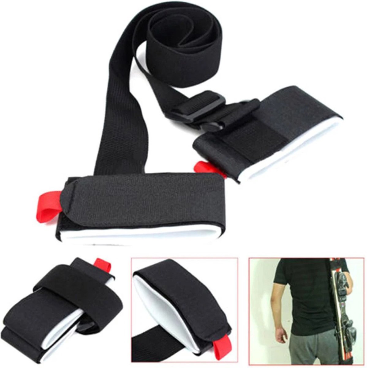 Afbeelding van HSXL - Skiband - Ski Accessoires- Ski Draaggordel - Ski Strap - Verstelbare Ski Binder - Draagband Skistokken