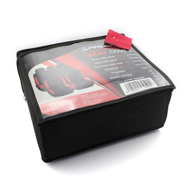 Afbeelding van Universele stoelhoezen auto - Zwart/Rood - Stoelhoes voor in de auto - Complete set - Stoelhoezenset - 7d1c