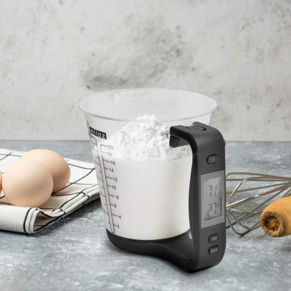 Afbeelding van Keukenweegschaal Digitaal met Kom - max. 1KG / 600ml - Digitale Maatbeker - incl. Gratis Batterij - 7d5e defd
