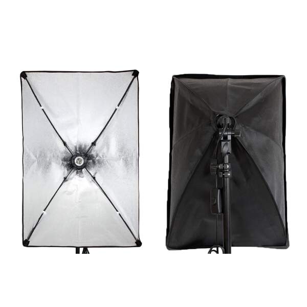 Afbeelding van Softbox Studiolamp - E27 fitting (lamp excl.) - met Statief tot 230cm hoog - Studioflitser Continue