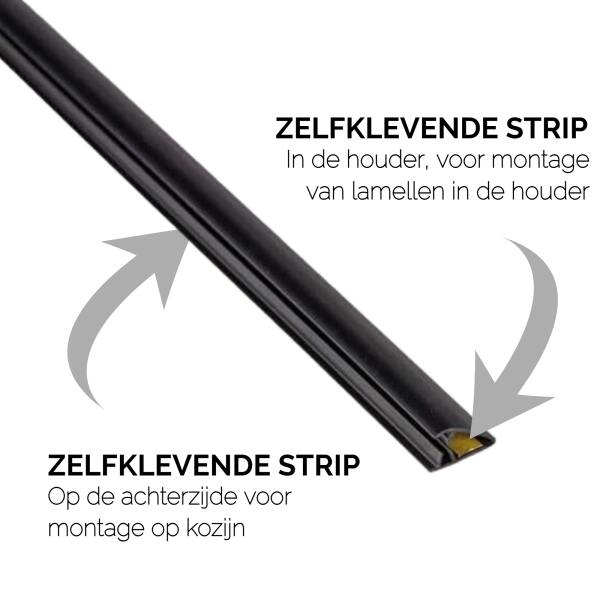 Afbeelding van Delight - Vliegengordijn voor Deur - Hordeuren - 4 Laags Lamellenhor - Hordeur Zwart - Zelfklevend - Deurhor