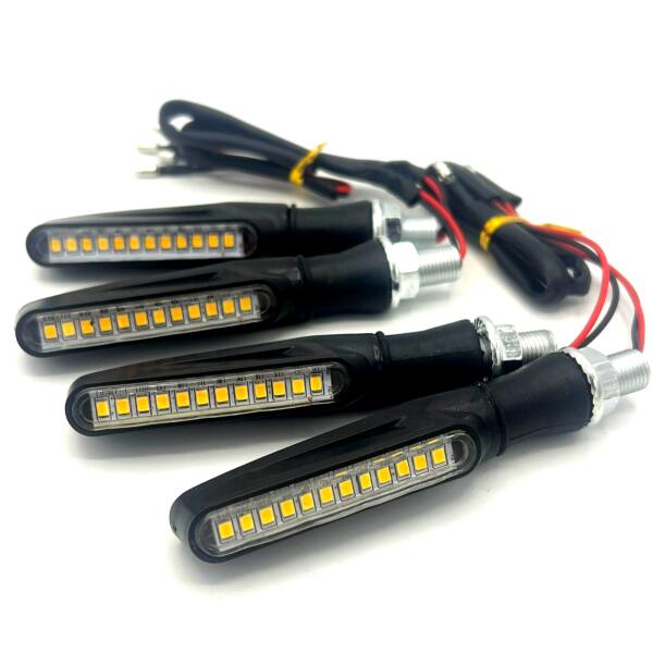 Afbeelding van HSXL - 4 stuks LED Motor Richtingaanwijzers Dynamisch - Motorknipperlichten - Universeel - Buigbaar -