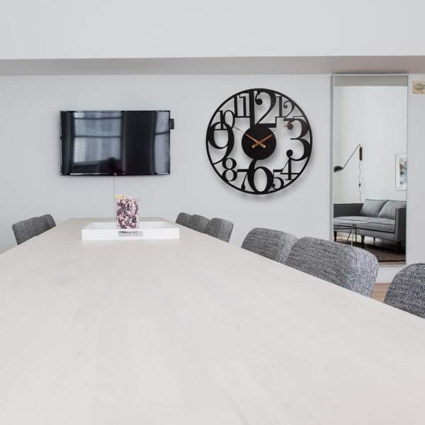 Afbeelding van HSXL - 60cm Grote Stille Wandklok Landelijk en Industrieel uit Zwart Metaal - Groot - 60 cm - Metalen
