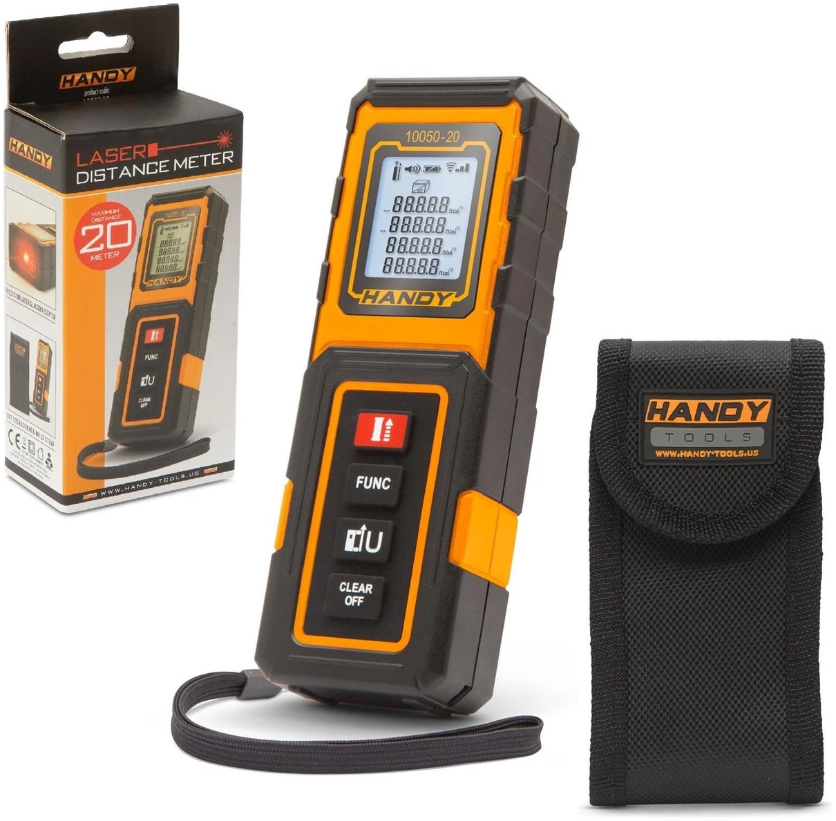 Afbeelding van HANDY - Professionele Digitale Afstandsmeter met Laser - In opberghoes - 20M - 80e1 aa8d 4c41 890a