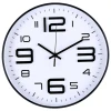 Afbeelding van HSXL - Kleine 30cm Design Wandklok met Stil Quartz Uurwerk - Zwart / Wit - HSM002 - Analoog - Klok Modern -