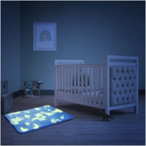Afbeelding van Bewello - Kleine Lichtgevende GLOW in the DARK Kleed - 60 x 40 cm - Vloerkleedje - Mat - Kleedje voor op de