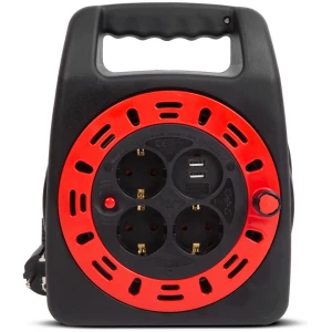 Afbeelding van Delight - Verlengkabel op Haspel - 15 meter - 3x1.5 mm² - Kabelhaspel Verlengkabel op rol met 3 geaarde