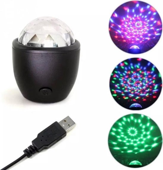 Afbeelding van Mini USB LED Disco Light - USB Discolamp - Feestlicht - Sfeerlicht - Disco Lamp - Auto Disco Verlichting -