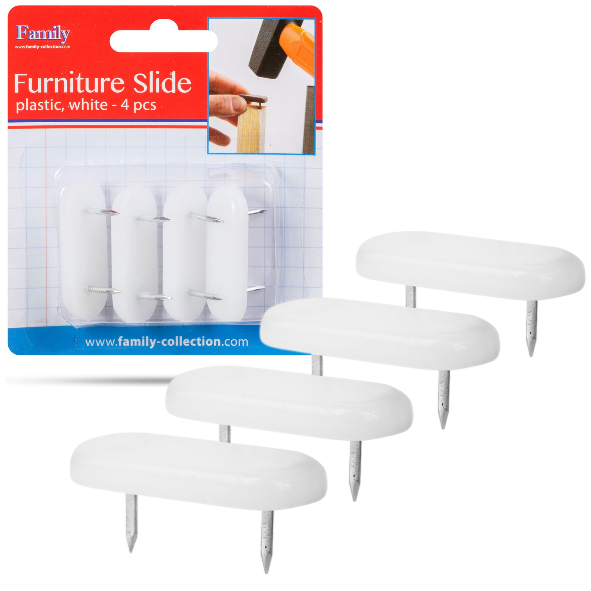 Afbeelding van Family Pound - Meubelglijder - Meubelonderzetters - Vloerglijders met Spijker- Gel - Vilt voor Meubels - 4
