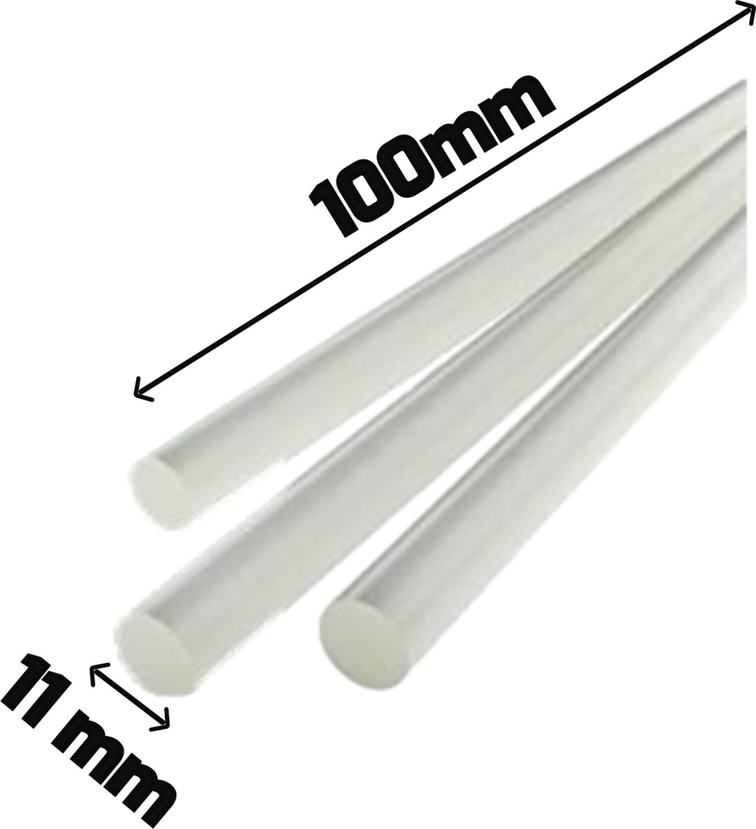 Afbeelding van Handy - Lijmpistool Vullingen - Lijmpatronen 11MM Rond - 100MM Lang - Lijm Patronen voor Lijmpistool O.A.