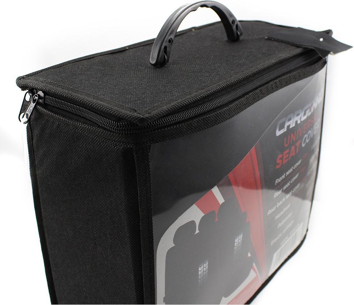 Afbeelding van Universele stoelhoezen auto - Zwart/Grijs Antraciet - Stoelhoes voor in de auto - Complete set -