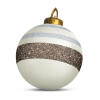 Afbeelding van Kerstverlichting Buiten op Batterijen - Opblaasbare Reuze Kerstbal Verlicht 60 cm - Wit/Bruin - RGB kleuren +