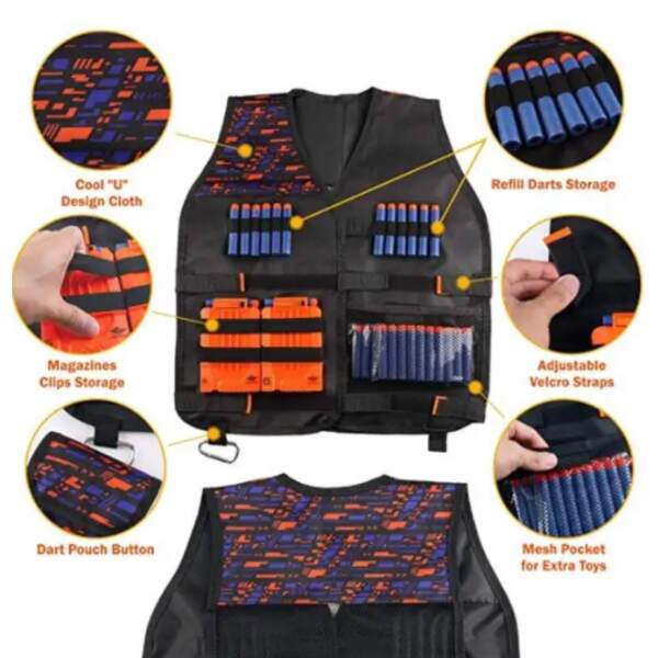 Afbeelding van Verkleed vest - Tactical Vest voor Kinderen - Schiet Speelgoed - Pijltjes Vest - Kinderspeelgoed -