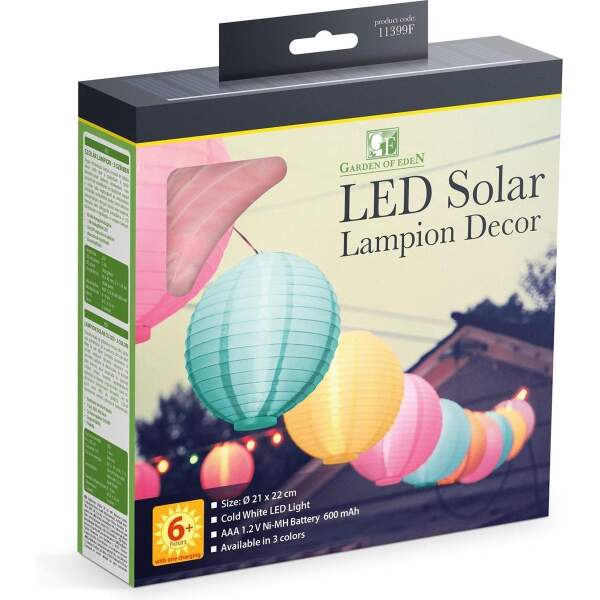 Afbeelding van Garden of Eden - Set van 3 - Stoffen Solar LED Tuinverlichting / Sfeerverlichting voor Buiten -
