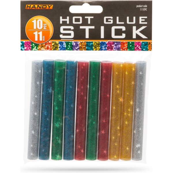 Afbeelding van Handy - Lijmpistool Vullingen Glitter - Lijmpatronen 11MM Rond - 100MM Lang - Lijm Patronen voor Lijmpistool