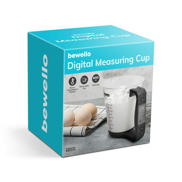 Afbeelding van Keukenweegschaal Digitaal met Kom - max. 1KG / 600ml - Digitale Maatbeker - incl. Gratis Batterij - 91bf 9908