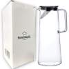 Afbeelding van Waterkaraf 1.4L - Waterkan met Deksel En Filter - Glas - Zwart - Glazen Karaf 1,4 Liter - Multifunctionele