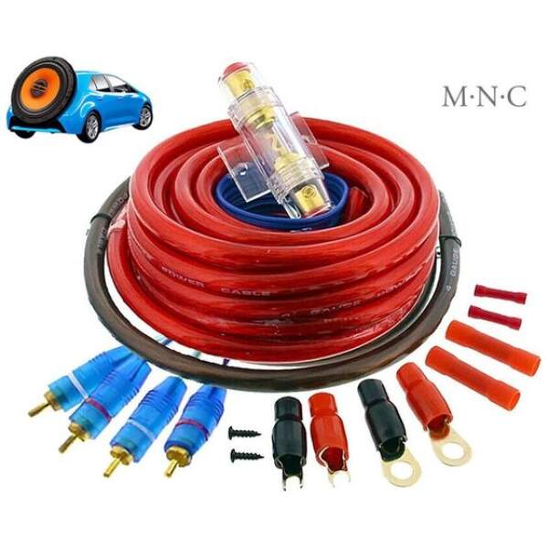 Afbeelding van MNC Subwooferkabels - Subwoofer en Versterker Aansluitset - Kabels voor Auto Subwoofer - 21 delige Kabelset -