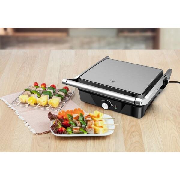 Afbeelding van Eldom GK170 Contactgrill – 2000W RVS – Dubbele Grillfunctie – 30x25 cm – Antiaanbak /