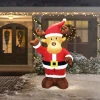 Afbeelding van Kerstverlichting Buiten op Netstroom - Opblaasbare Rendier met 3x witte LED verlichting - 135cm - IP44