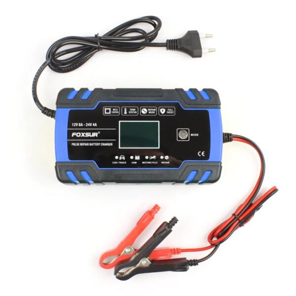 Afbeelding van FOXSUR - Acculader - Druppellader - voor 12v & 24v! - Geschikt voor Motor Auto Scooter Vrachtwagen Boot